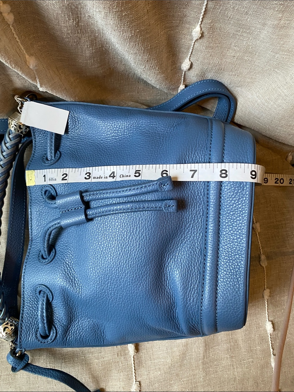 Brighton Bellaire Pebbled Leather Hobo Canyon Blue Crossbody Shoulder Bag - Picture 7 of 8